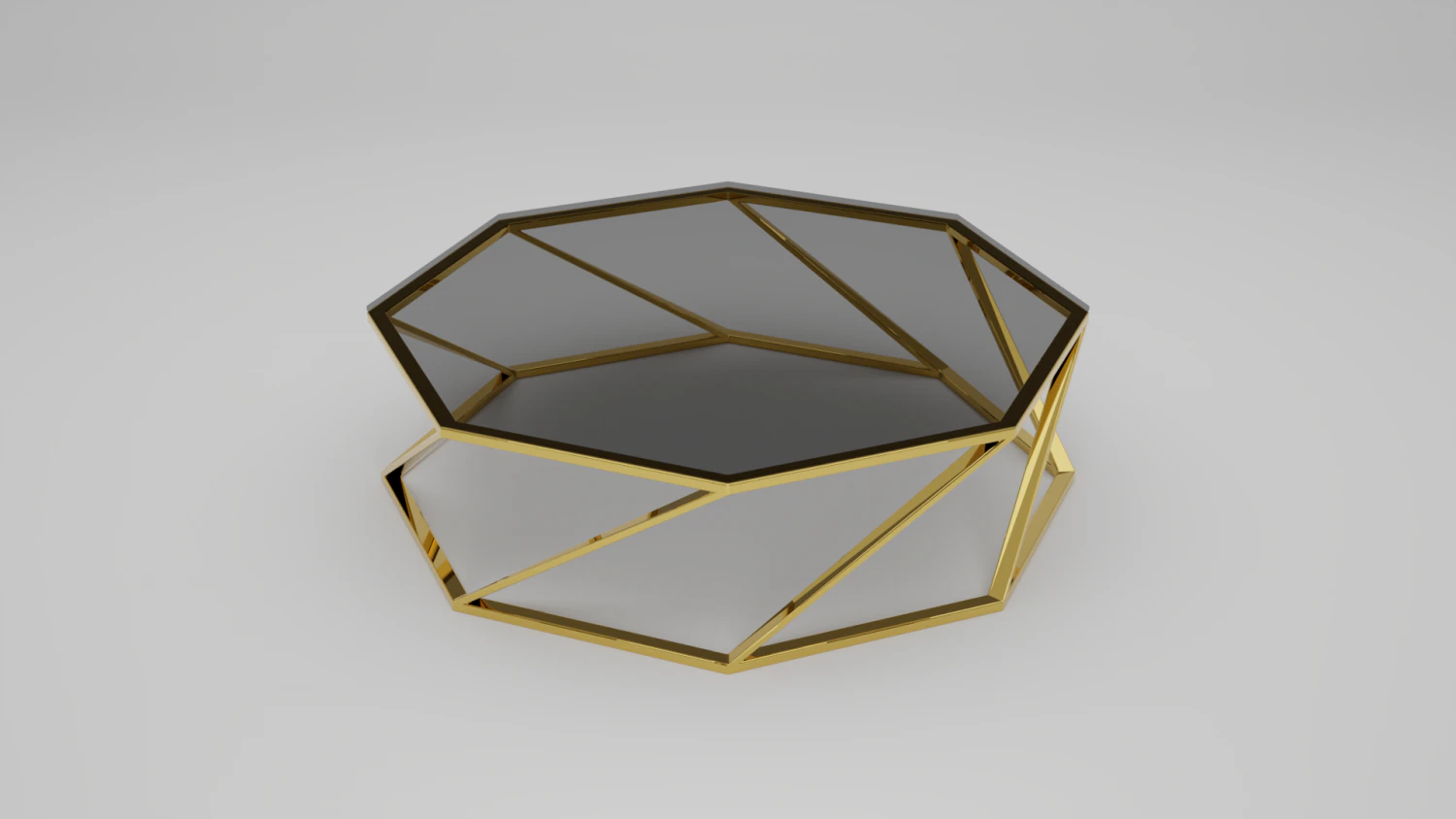 Gold magazine table 3D Model .c4d .max .obj .3ds .fbx .stl .blend 