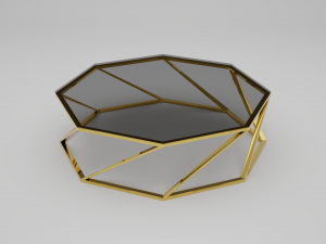 Gold magazine table 3D Model