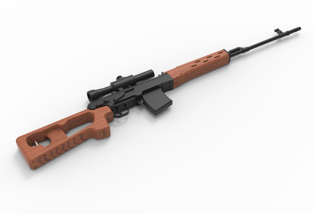 Sniper Rifle 3D Модель .c4d .max .obj .3ds .fbx .stl .blend 
