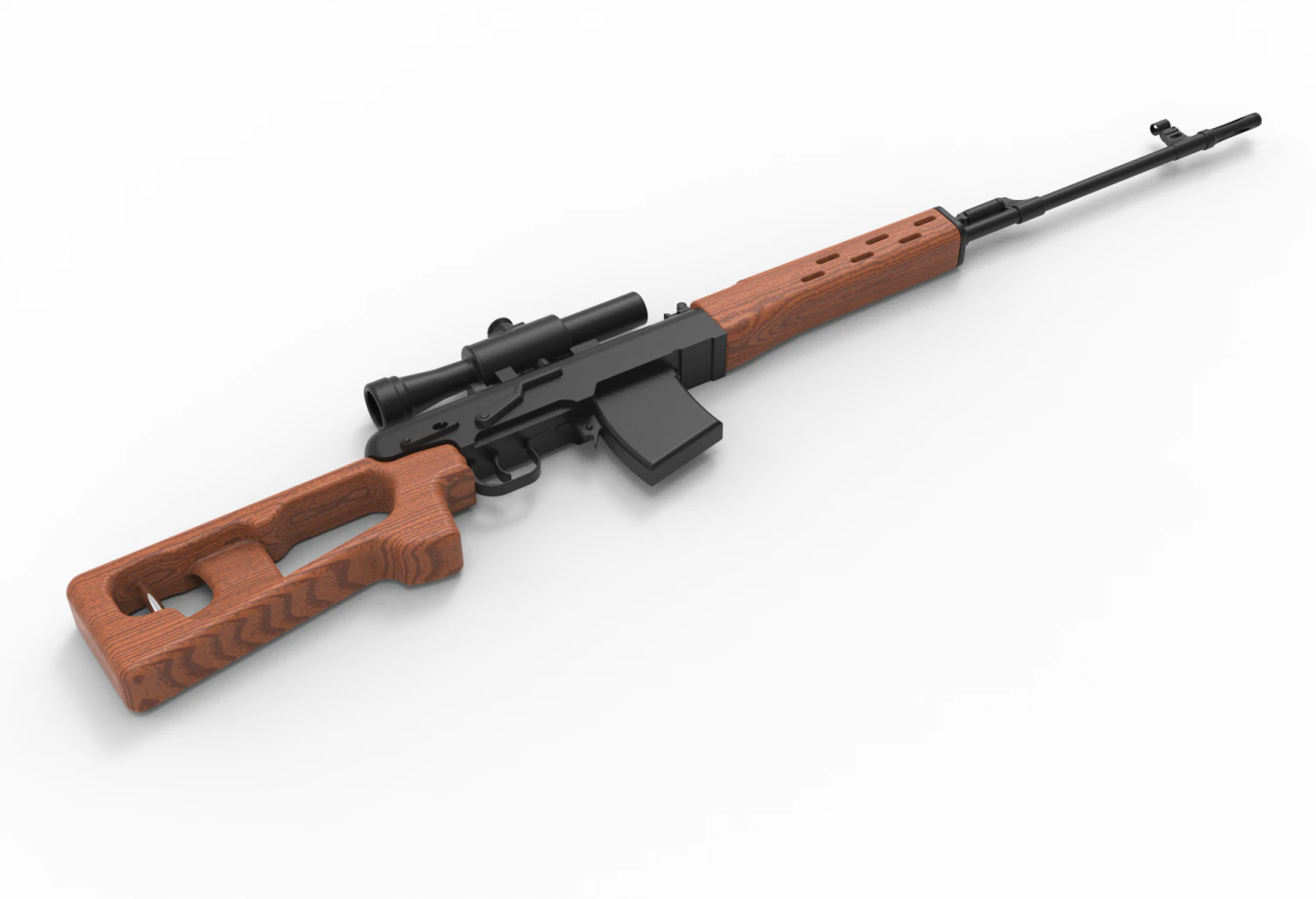 Sniper Rifle 3D Model .c4d .max .obj .3ds .fbx .stl .blend 