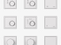JUNG LS ZERO Thermostats kit 9 items 3D Модель