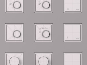 JUNG LS ZERO Thermostats kit 9 items 3D Модель