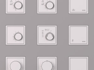 JUNG LS ZERO Thermostats kit 9 items 3D Модель