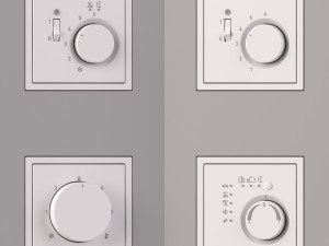 JUNG LS ZERO Thermostats kit 9 items 3D Модель