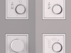 JUNG LS ZERO Thermostats kit 9 items 3D Модель