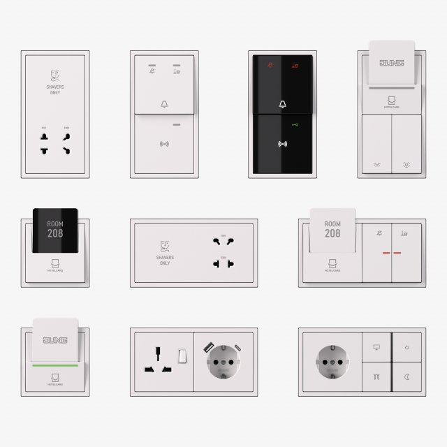 JUNG LS ZERO Hospitality KIT 25 items Model 3D .c4d .max .obj .3ds .fbx .stl .blend 