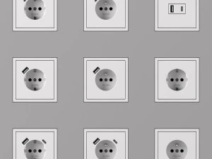 JUNG LS ZERO Switches and Sockets kit 80 items 3D Model