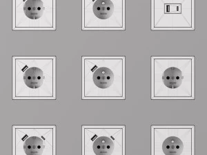 JUNG LS ZERO Switches and Sockets kit 80 items 3D Model