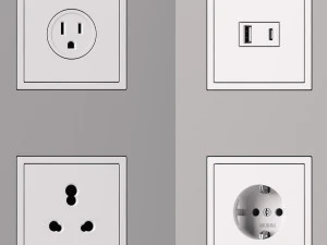 JUNG LS ZERO Switches and Sockets kit 80 items 3D Model