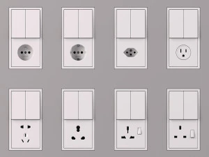 JUNG LS ZERO Switches and Sockets kit 80 items 3D Model