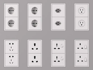 JUNG LS ZERO Switches and Sockets kit 80 items 3D Model