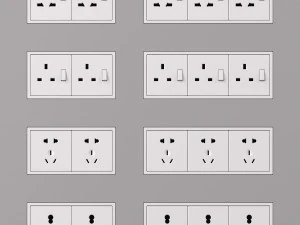 JUNG LS ZERO Switches and Sockets kit 80 items 3D Model
