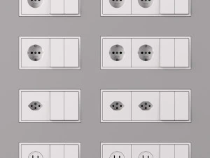 JUNG LS ZERO Switches and Sockets kit 80 items 3D Model