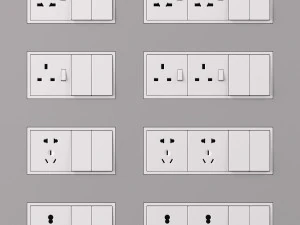 JUNG LS ZERO Switches and Sockets kit 80 items 3D Model