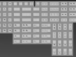 JUNG LS ZERO Switches and Sockets kit 80 items 3D Model