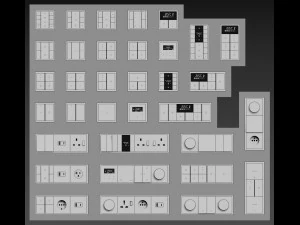 JUNG LS ZERO KNX SMART HOME KIT 34 items 3D Model