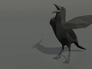 Raven Animation Loupoly 3D Model