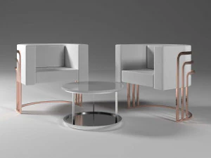 Art Deco Tub Chairs and Table 3D Model