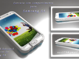 Samsung s4 Carcasa para usar con una bater&iacute;a m&aacute;s grande Modelo de impresión 3D