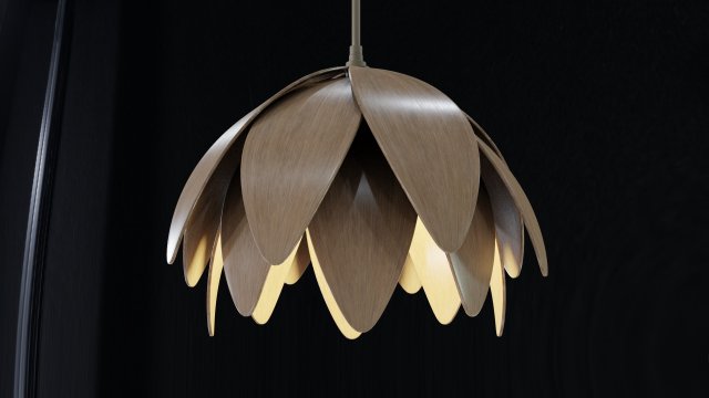 Lotus Bud Pendant 3D Model .c4d .max .obj .3ds .fbx .stl .blend