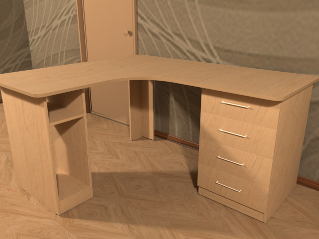 Computer desk 3D 模型 .c4d .max .obj .3ds .fbx .stl .blend 