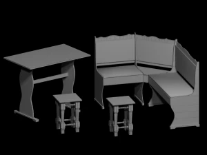 A set of furniture 3D Model