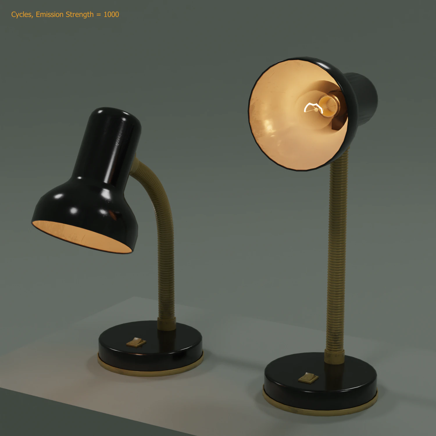 Candeeiro de mesa com l&acirc;mpada e tr&ecirc;s shaders personalizados de 2 lados para Unity Modelo 3D .c4d .max .obj .3ds .fbx .stl .blend 