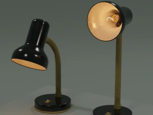 Desk Lamp with Bulb and three custom 2-sided shaders for Unity 3D Model
