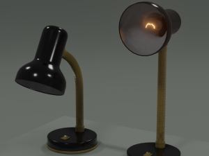 Desk Lamp with Bulb and three custom 2-sided shaders for Unity Modèle 3D