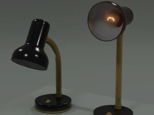 Candeeiro de mesa com l&acirc;mpada e tr&ecirc;s shaders personalizados de 2 lados para Unity Modelo 3D