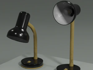 Candeeiro de mesa com l&acirc;mpada e tr&ecirc;s shaders personalizados de 2 lados para Unity Modelo 3D