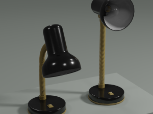 Desk Lamp with Bulb and three custom 2-sided shaders for Unity Modèle 3D