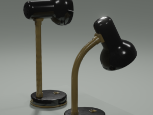 Desk Lamp with Bulb and three custom 2-sided shaders for Unity Modèle 3D