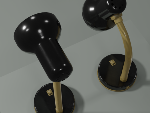 Desk Lamp with Bulb and three custom 2-sided shaders for Unity Modèle 3D