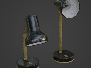 Candeeiro de mesa com l&acirc;mpada e tr&ecirc;s shaders personalizados de 2 lados para Unity Modelo 3D