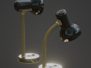 Desk Lamp with Bulb and three custom 2-sided shaders for Unity Modèle 3D