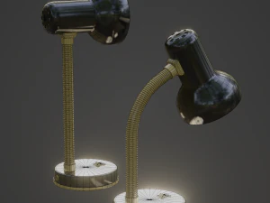 Candeeiro de mesa com l&acirc;mpada e tr&ecirc;s shaders personalizados de 2 lados para Unity Modelo 3D