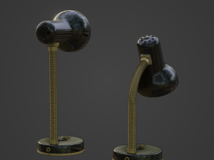Desk Lamp with Bulb and three custom 2-sided shaders for Unity Modèle 3D