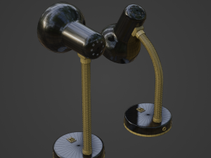 Desk Lamp with Bulb and three custom 2-sided shaders for Unity Modèle 3D