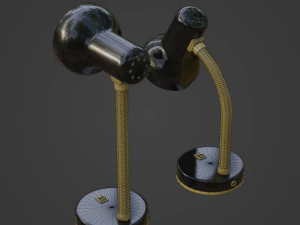 Candeeiro de mesa com l&acirc;mpada e tr&ecirc;s shaders personalizados de 2 lados para Unity Modelo 3D