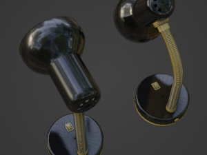 Desk Lamp with Bulb and three custom 2-sided shaders for Unity Modèle 3D