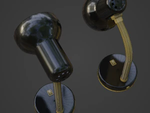 Candeeiro de mesa com l&acirc;mpada e tr&ecirc;s shaders personalizados de 2 lados para Unity Modelo 3D