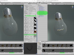 Desk Lamp with Bulb and three custom 2-sided shaders for Unity Modèle 3D