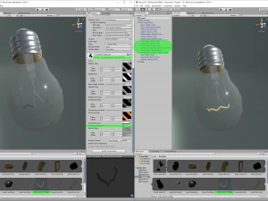 Candeeiro de mesa com l&acirc;mpada e tr&ecirc;s shaders personalizados de 2 lados para Unity Modelo 3D