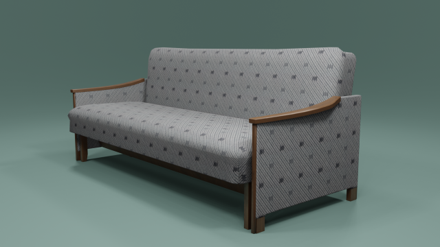 Soviet sofa of the 1960s 3D Model .c4d .max .obj .3ds .fbx .stl .blend 