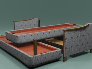 Soviet sofa of the 1960s 3D Model