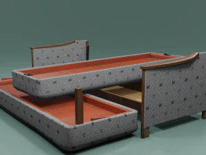 Soviet sofa of the 1960s 3D Model