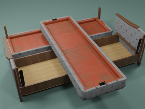 Soviet sofa of the 1960s 3D Model