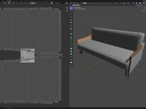 Soviet sofa of the 1960s 3D Model