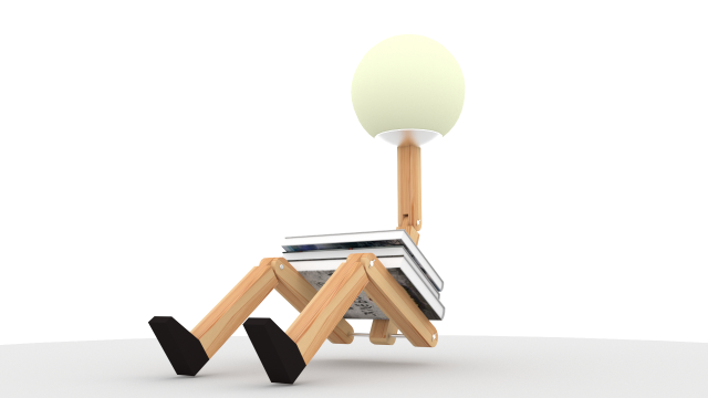 Wooden lamp 3D 模型 .c4d .max .obj .3ds .fbx .stl .blend 